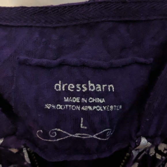 Purple Dressbarn hooded zip-up shirt - Picture 3 of 5